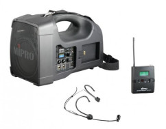 Akku-Aktiv-Lautsprecher System Mipro mit Taschensender und Headset